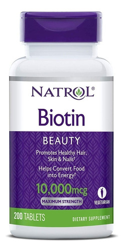 Biotin 10.000mcg 200 Tabletas Natrol,