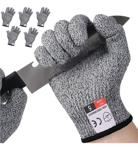 . 5 Par Guante Anticorte De Seguridad Industrial Resistentes