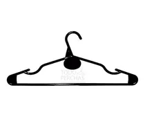 Comprar 100 Perchas Plastico Negro Para Adultos Negras Reforzadas