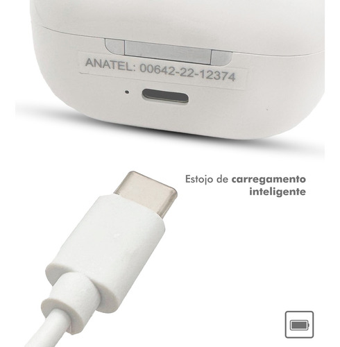 Fone Ouvido Bluetooth Sem Fio Interno Preto Rosa Branco