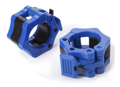 1par Seguros Para Barra Olímpica Abrazaderas Topes Pesa 50mm Color Azul