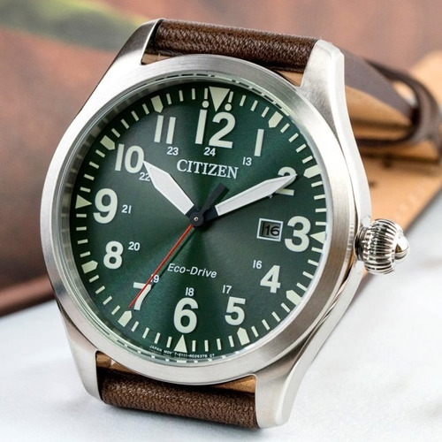 Imagen 6 de 9 de Reloj Citizen Eco-drive Hombre Bm6838-09x Verde Militar