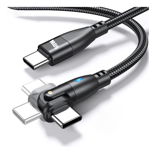 Cable Carga Rápida Usb C A Usb C 2 Mts Giratorio Smartphone 