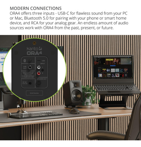 Powered Reference Speakers Kanto Ora4 140w W/ Bluetooth 5.0