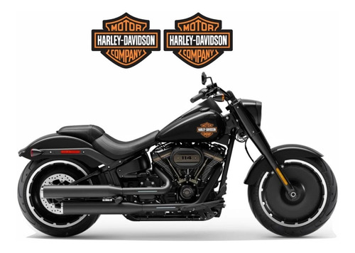 Par Emblema Adesivo Compatível Tanque Harley Davidson Ha014