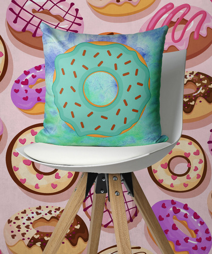 Souvenir 5 Almohadas Estampa Donas 20x20cm