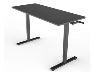 Escritorio Sit-stand Desk Ergonómico Altura Regulable Manual Color Negro Naku 22D-B