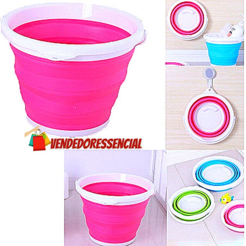 Imagem 5 de 7 de Balde Magico Dobravel De Silicone Para Limpeza 3l