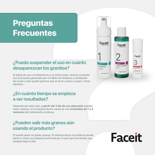 Imagen 8 de 9 de Sistema O Rutina Contra Acné De Tres Pasos Faceit