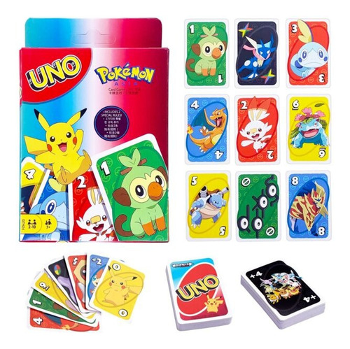 Juego Uno Pokemon Cartas Mesa Pikachu Charizard Pokebola