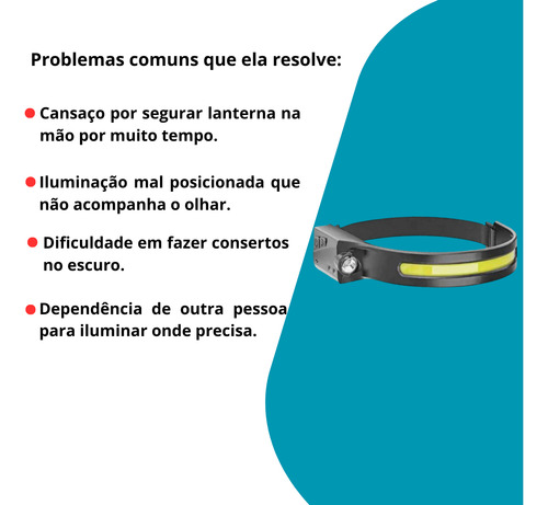 Lanterna De Cabeça Com Sensor De Movimento Ajustável.