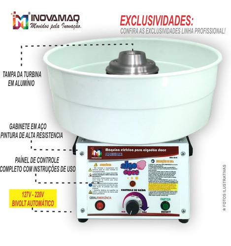 Imagem 6 de 10 de Linda Máquina De Algodão Doce - Bivolt + Brinde