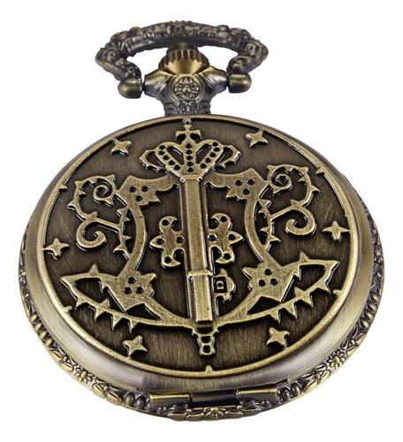 Reloj De Bolsillo De Cuarzo Para Hombre De Bronce Vintage