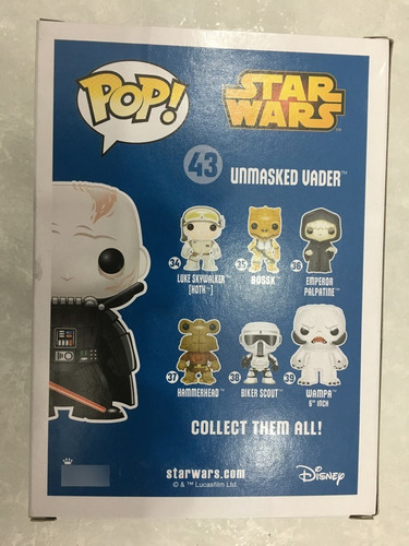 Funko Pop Star Wars Unmasked Darth Vader 43 Figura Vinil (Usado)