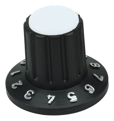 10x Knob Redondo Numerado Estriado C/ Parafuso 1426 Branco