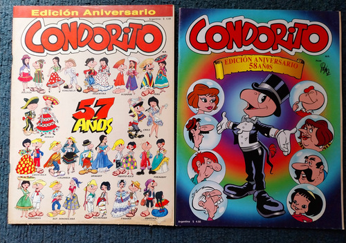 2 Revistas Condorito 57 Y 58 Aniversario Historietas (Usado)