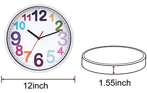 Reloj De Pared Silencioso Blanco Multicolor 30 Cm