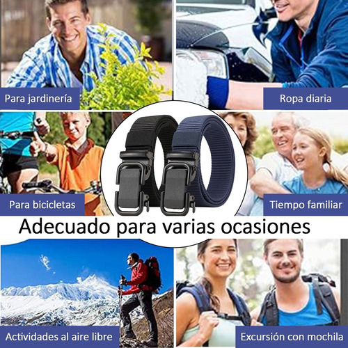 2 Pcs Cinturón Trinquete Reversible Cinturon Casual Hombre