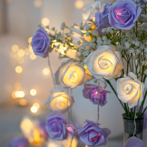Luces De Hadas De Flores Rosas, 20 Led, Luces De Flores