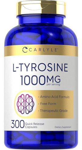 L-tyrosine L-tirosina Premium 300 Capsulas 100mg Eg Tt52