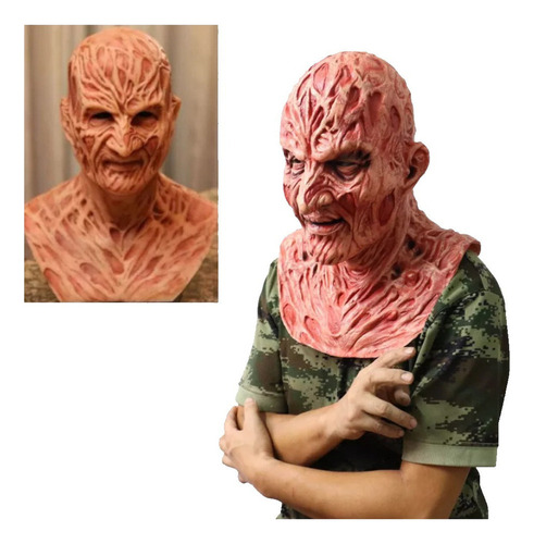 Máscara Cosplay Freddy Krueger Látex Realista Terror