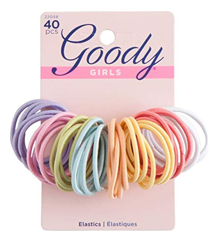 Goody Ouchless Medium Hair Elastics 2mm, 40 Count (colores S