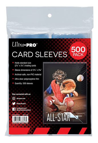 500 Porta Tarjetas Coleccionables Card Sleeves Ultra Pro