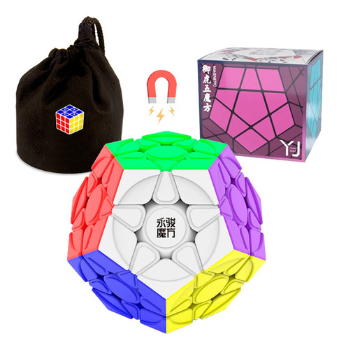 Cubo Rubik Yj Yuhu V2 Megaminx Magnético 3x3 + Estuche Color De La Estructura Sin Etiquetas