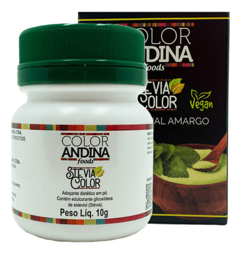 Adoçante Stévia Pó 10g Color Andina Sem Amargo