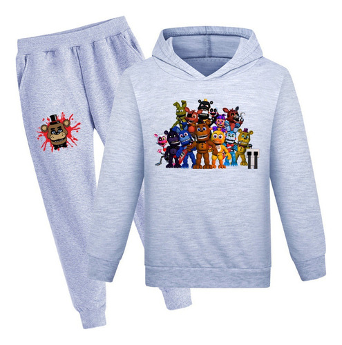 Five Nights At Freddy's Sudadera Gris Con Capucha + Pantalón