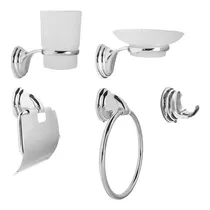 Comprar Set De Accesorios Para Baños 5 Piezas Metalico Toallero Gloa