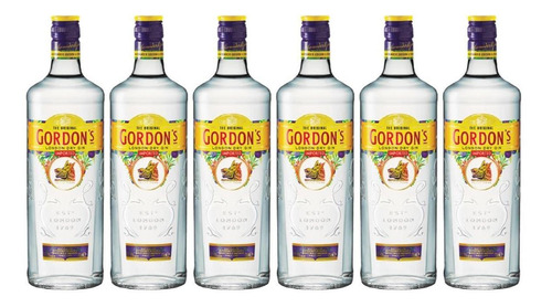 Gin Gordons 700 Ml London Dry Ginebra Caja X6 Oferta