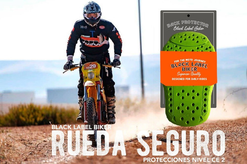 Imagen 8 de 10 de Protector Espalda Black Label Biker Certificado Ce2