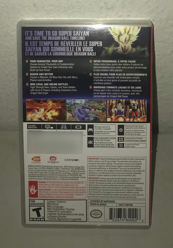 Dragonball: Xenoverse 2 - Nintendo Switch FĂsico (Usado)