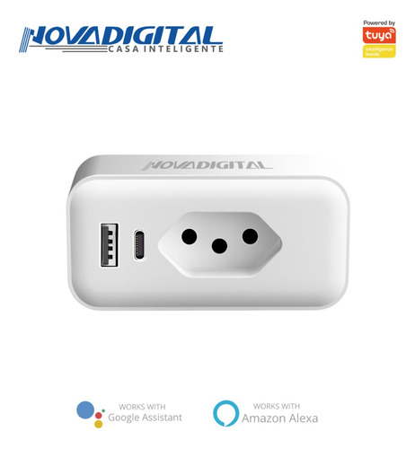 Tomada Inteligente Wi Fi Com Usb-c + Controle De Consumo