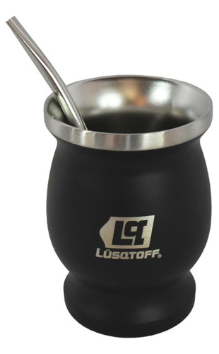 Mate Acero Inoxidable Con Bombilla 300ml Negro Lusqtoff