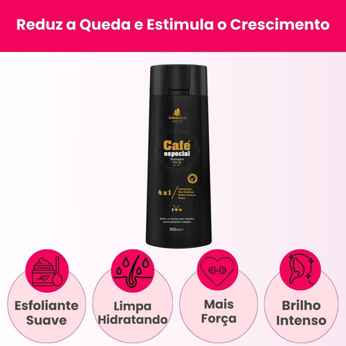 Shampoo Cafe Especial 300 Ml Barrominas Antienvelhecimento