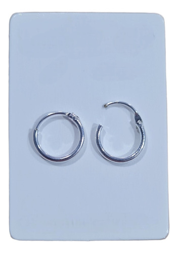 Aros Argolla Piercing Pequeños Lisos 8 Mm Plata 925