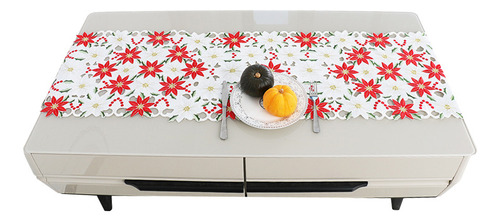 Banderas De Mesa Con Flores Navideñas Bordadas A Mano, Ahuec