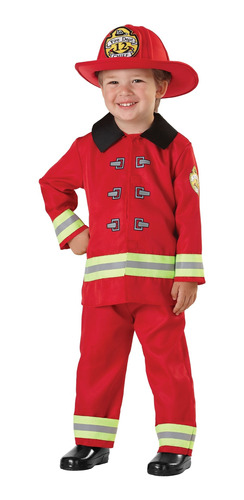 Disfraz Talla Toddler Para Niño Bombero Halloween