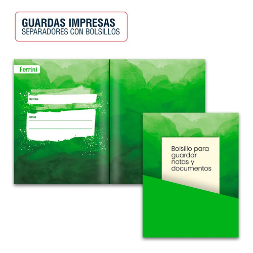 Cuadernos Profesionales Doble Aro Ferrini Unicolor 150h 12pz Color Cuadro Grande