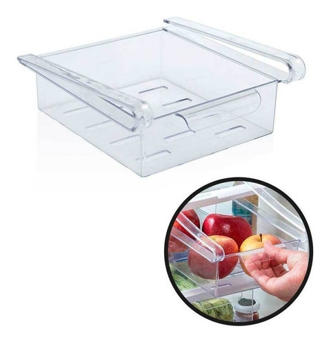 Organizador Gaveta Geladeira 17x22x8 Cm Cristal Cor Transparente