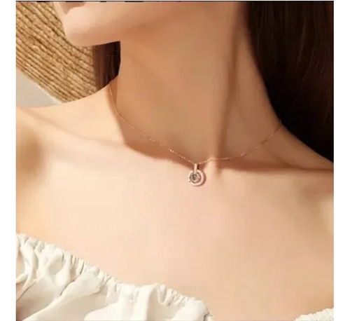 Collar Te Amo 100 Idiomas + Cajita De Regalo Cadena Colgante