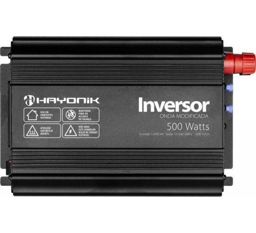 Inversor De Onda Modificada 500w 12vdc/127v Usb Cinza Escur