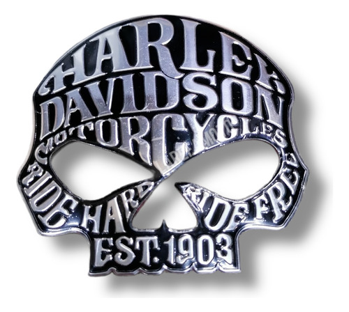 Calavera Insignia Harley Davidson Chapa 7x7cm Autoadhesiva