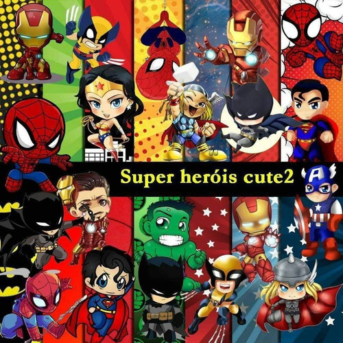Papeles Fondos Digitales - Cute Super Heroes