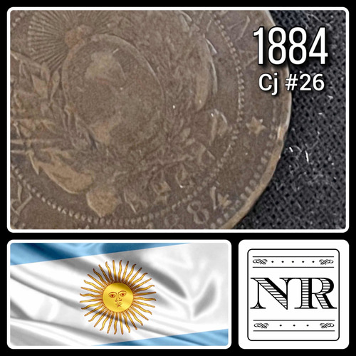 Argentina - 2 Centavos - Año 1884 - Cj #26 - Km #33 - (***)