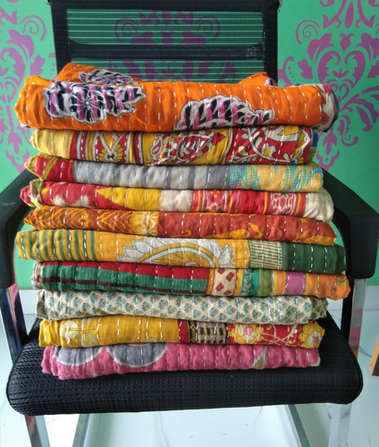 Alofacrt Colchas Tribales Kantha, Funda De Cama De Algodón V