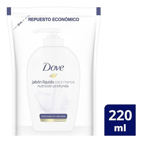 Dove Nutricion Profunda Jabon Para Manos Doypack X 220 Ml