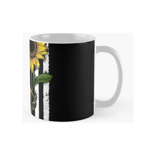 Taza Jirafa Bandera Americana Girasol Gracioso Calidad Premi